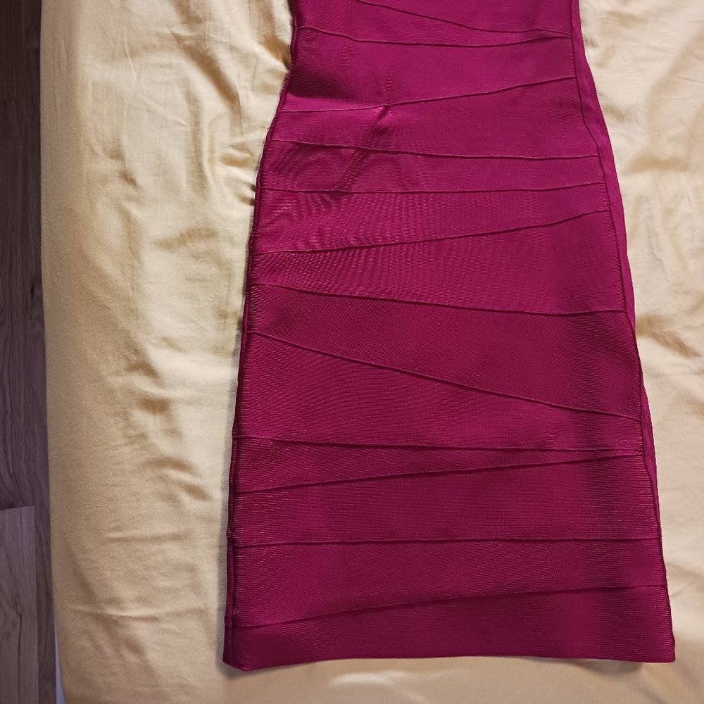 Stretta bandage one shoulder red dress